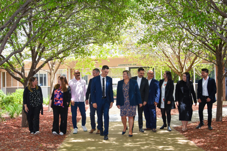 Mark Oliphant College leadership team walking through the school grounds