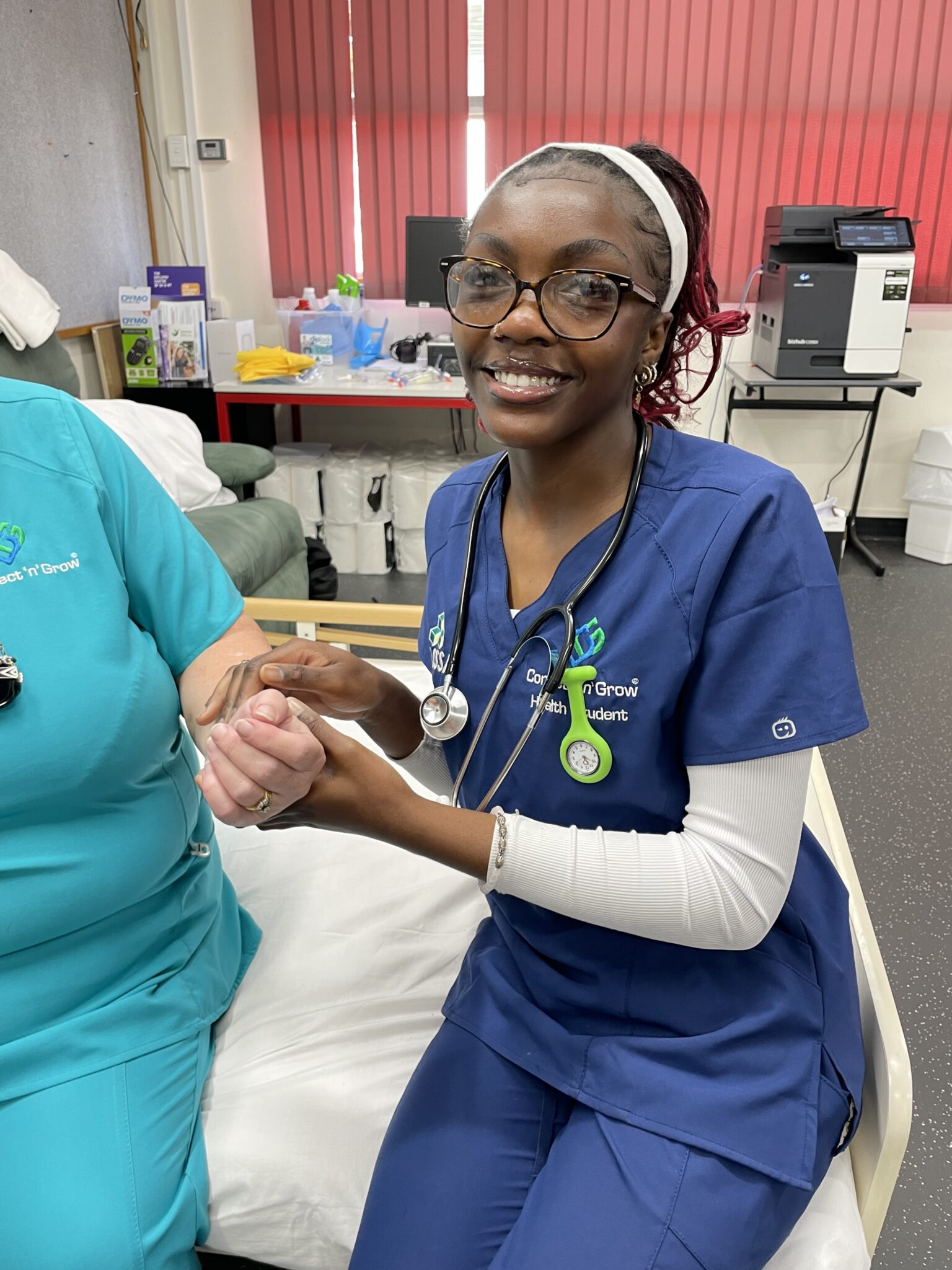 VET health services student caring for a patient