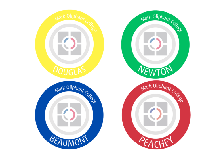 House logos for Douglas, Newton, Beaumont and Peachey