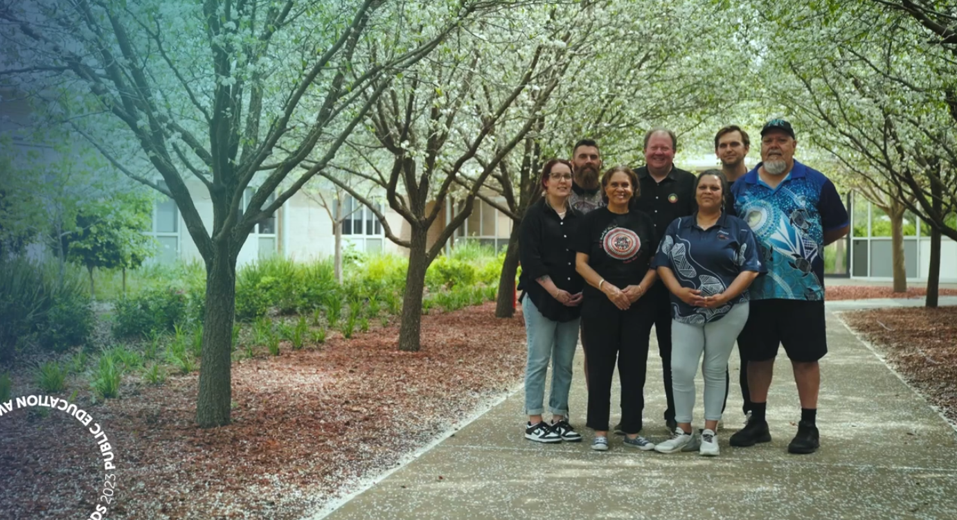 Mark Oliphant College Aboriginal Education Team, winners of the Aunty Josie Agius Award at the 2023 Public Education Awards