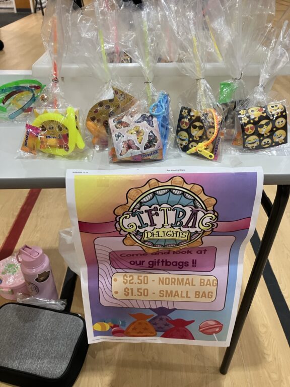 Student stall selling gift bags of treats at Year 6 Enterprise Day