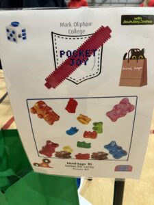 Student-made Pocket Toy stall sign at Year 6 Enterprise Day